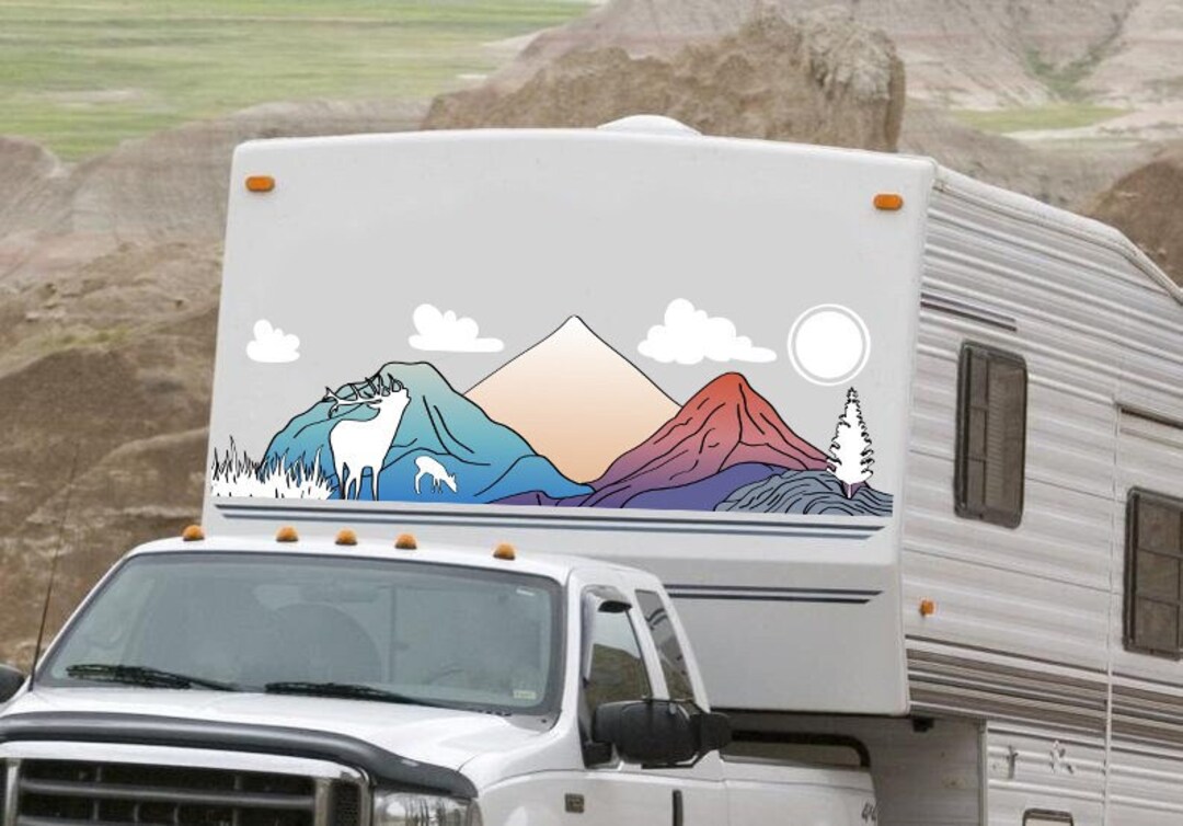 Nature Themed Decal for RV and Motorhome. Sticker for Camper. Large ...