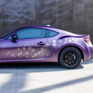 Removable honeycomb JDM car body decal, Japan geometric livery suitable any truck bumper hexagon vinyl stickers set, vehicle side hex wrap