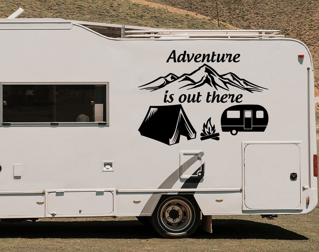 Mountains Camper Decal Motorhome - Happy Camper RV Sticker - Trailer ...