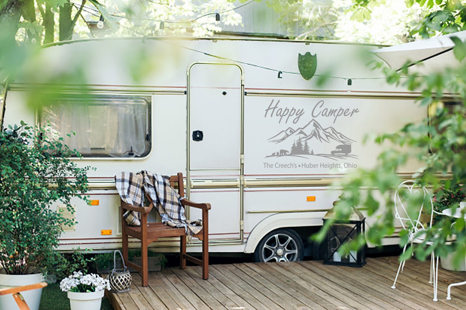 Euro Rv Custom Sticker Design Custom Camper Decal Motorhome - Happy Camper RV Sticker - Personalized ...