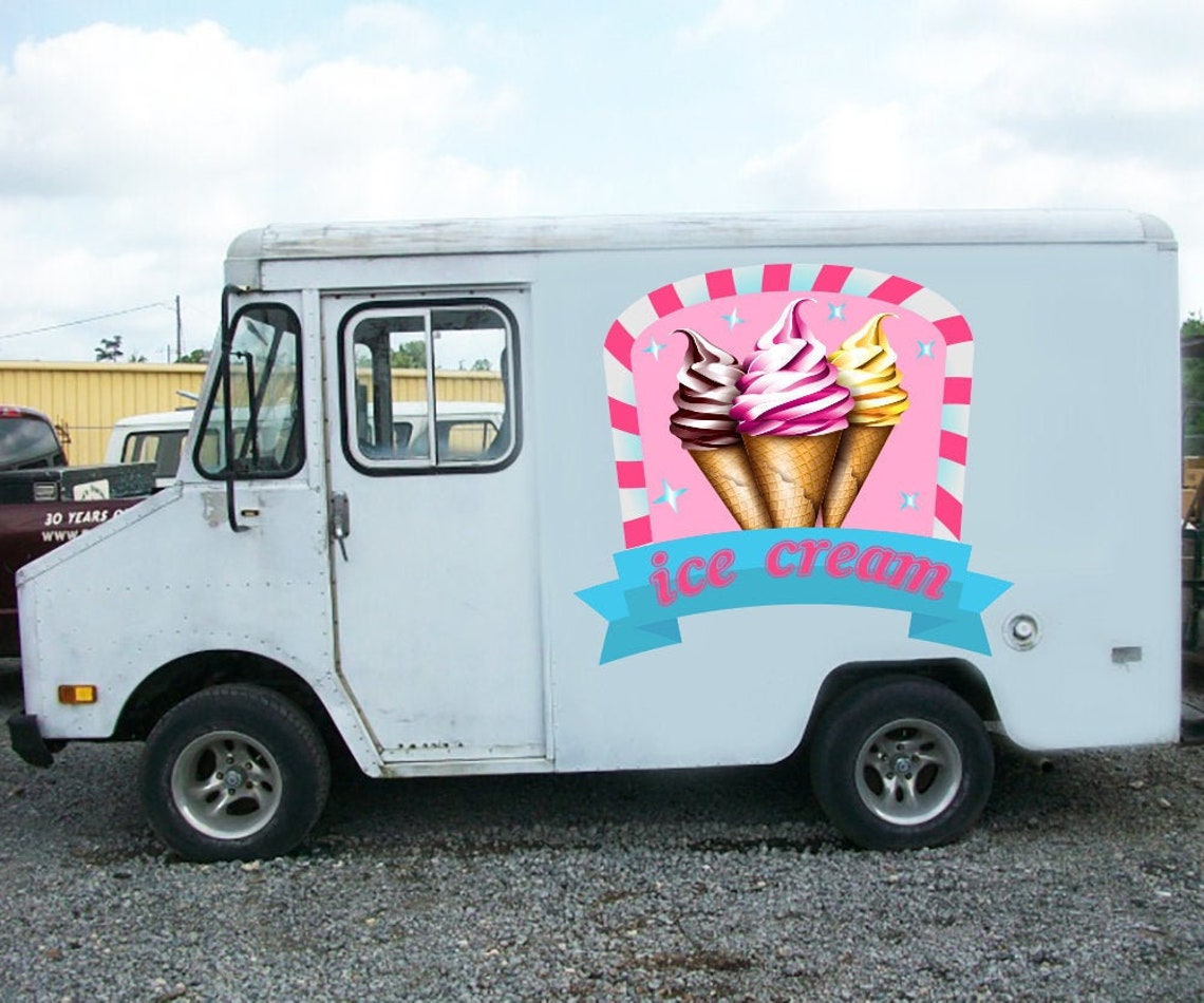 Ice Cream Food Truck Decal Trailer Sticker Ice Cream Truck Etsy