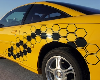 Calcomanía hexagonal removible para carrocería de autos JDM, adecuada para cualquier juego de pegatinas de vinilo hexagonales para parachoques de camiones, envoltura geométrica de panal de abeja para laterales de carrocería de vehículos