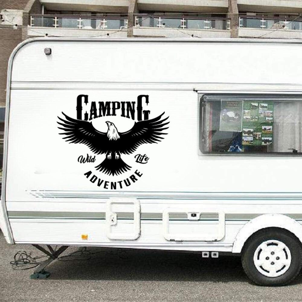Camping Adventure RV Decal - Wild Life Car Sticker - Motorhome Camper Door Vinyl Decor -  Eagle Truck Decoration - Camper Gift