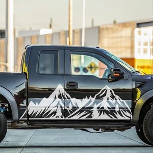 Adventure mountain car side large decal, American forest nature body vinyl livery for 4runner, 4x4, jeep, pick up suv tree sticker wrap