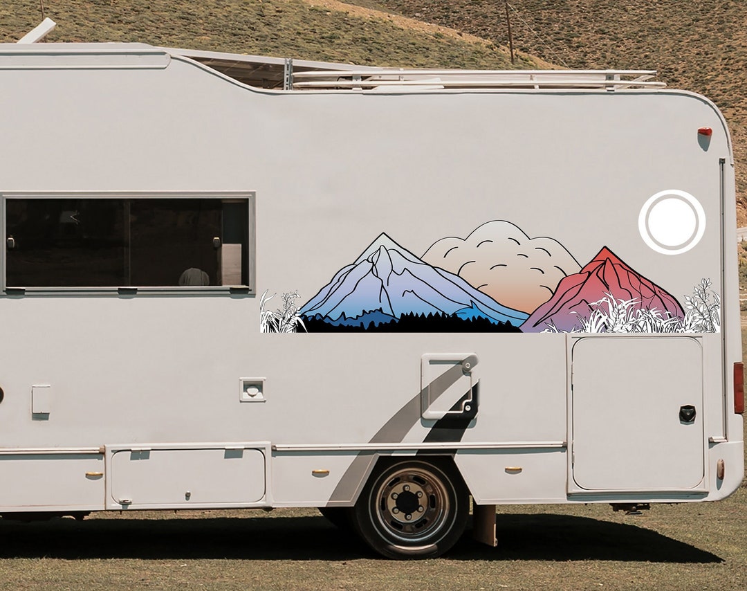 Nature Themed RV Decal for Motorhome - Camper Van Sticker - Mountain ...