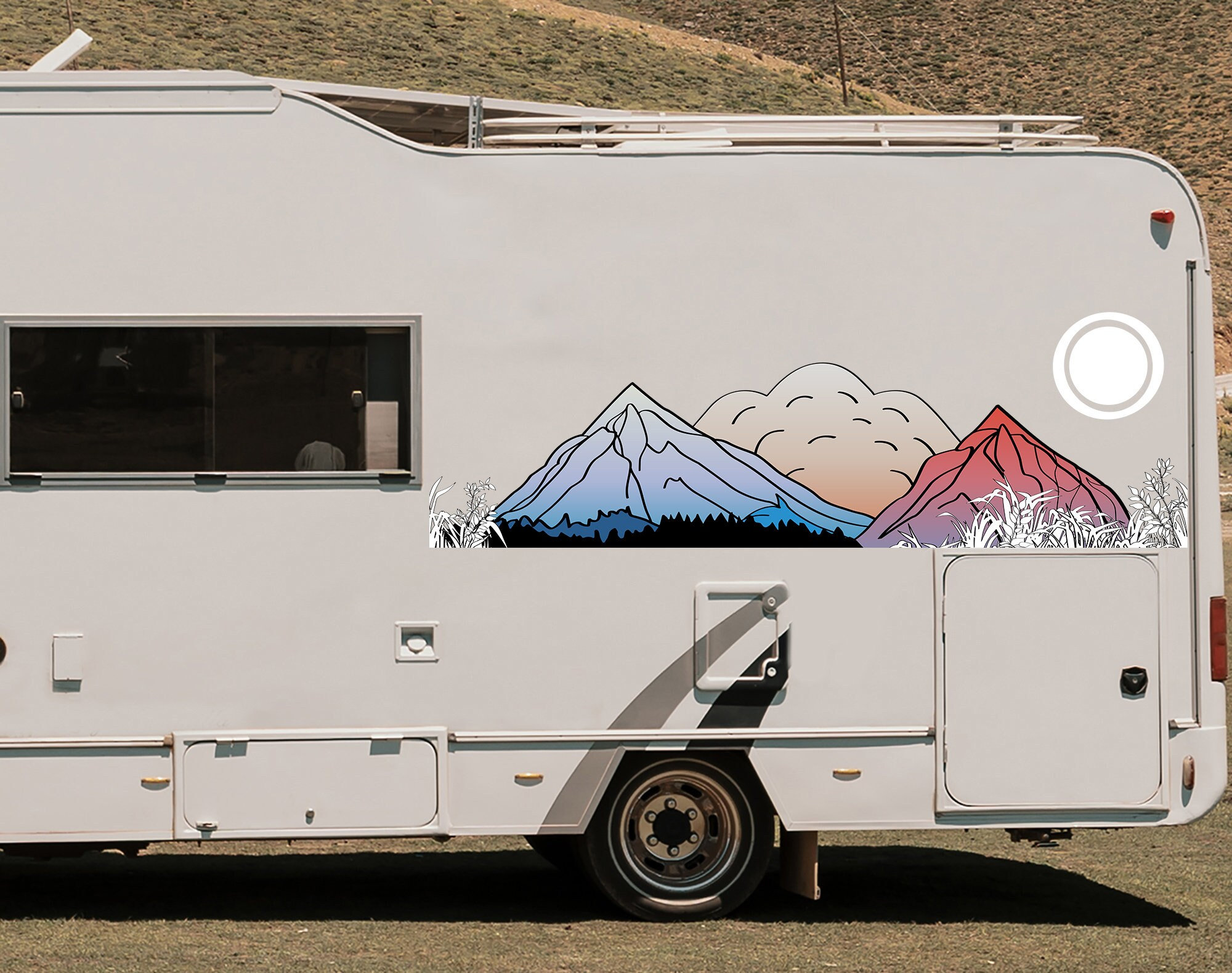 Nature Themed RV Decal for Motorhome - Camper Van Sticker - Mountain ...