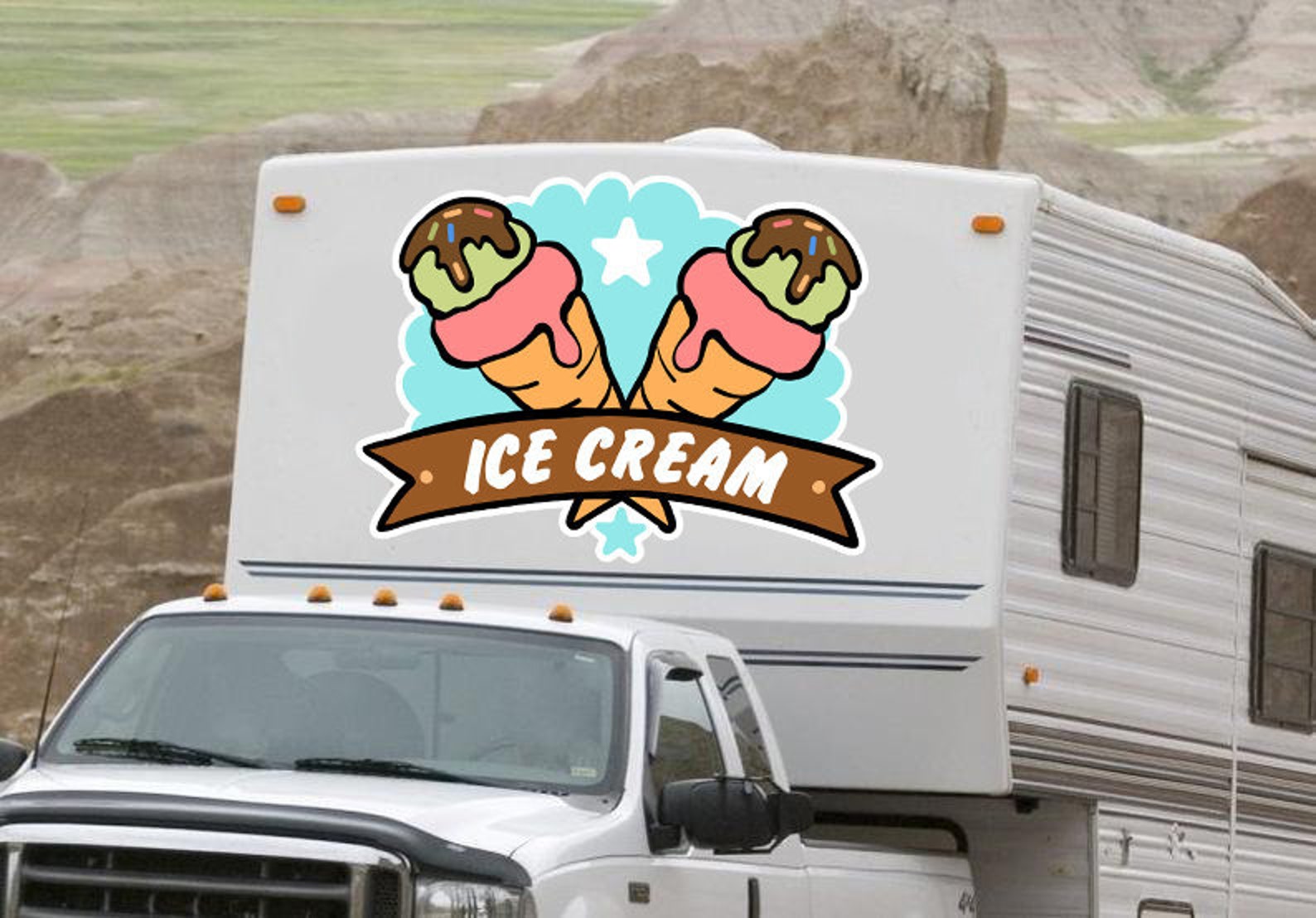 Ice Cream Truck Decal Funny Car Decal Trailer Vinyl Decor Etsy