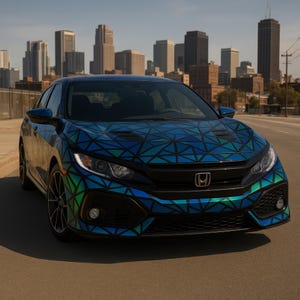 Geometric Vinyl Car Decal Set – Custom JDM Stickers for Car Body Wrap, Trendy Vehicle Graphics & Modern Bumper Accessories