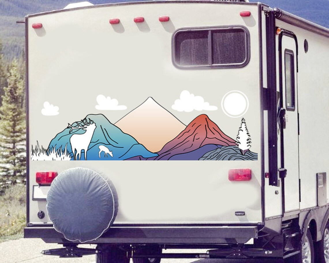 Nature Themed Decal for RV and Motorhome. Sticker for Camper. Large ...