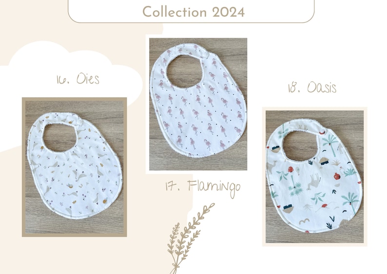 Baby bib in cotton and bamboo sponge / Baby meal accessory / 2024 Collection image 7