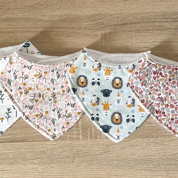 Bavoir bandana bébé en coton et éponge-bambou