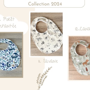 Baby bib in cotton and bamboo sponge / Baby meal accessory / 2024 Collection image 5