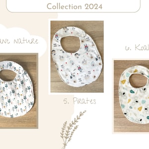Baby bib in cotton and bamboo sponge / Baby meal accessory / 2024 Collection image 3