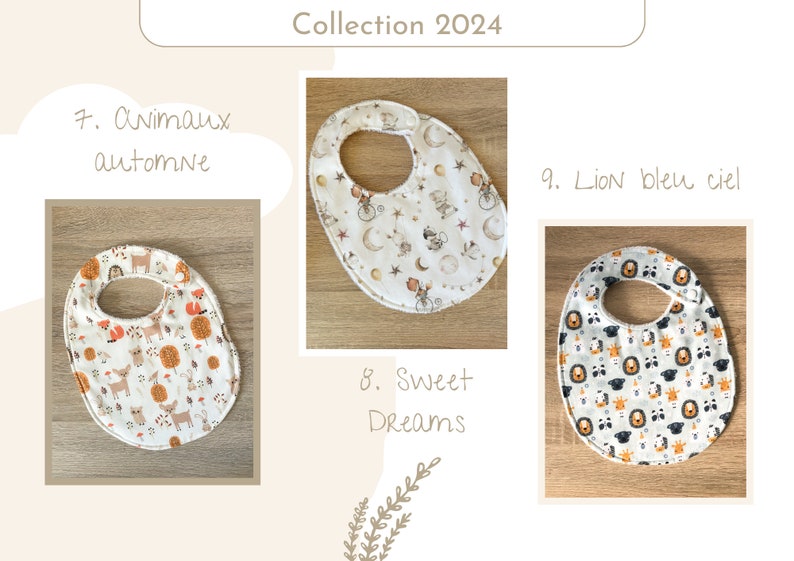 Baby bib in cotton and bamboo sponge / Baby meal accessory / 2024 Collection image 4