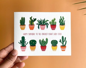 Plant birthday card, birthday card, for her, for plant lady, blank greeting card, mom birthday card, for plant lover, birthday greeting card