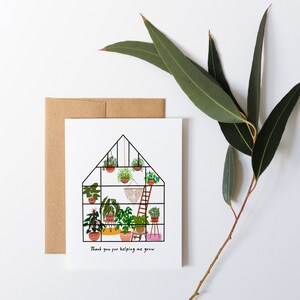 Greenhouse thank you card, thank you for helping me grow card, gift for teacher, Mothers Day gift, thank you card, for mom, for plant mom image 2