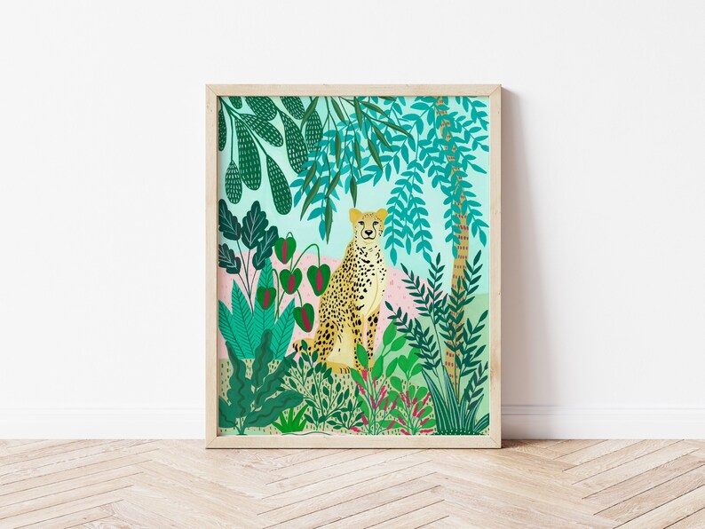 Cheetah Art Print Cheetah Art Nursery Art Print for Kids Etsy