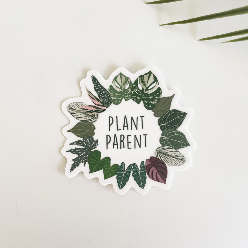 Plant parent sticker, vinyl sticker, laptop decal, water bottle sticker, permanent sticker, gift for, for plant mom, plant dad, plant parent image 2