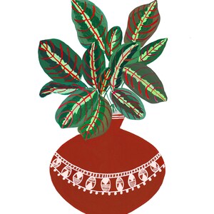 Impresión de planta de oración, impresión de arte vegetal, regalo de la madre planta, cartel de la planta, arte botánico de la pared, arte de la planta de la casa, decoración de la pared boho, día de las madres imagen 4