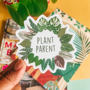 Plant parent sticker, vinyl sticker, laptop decal, water bottle sticker, permanent sticker, gift for, for plant mom, plant dad, plant parent image 4