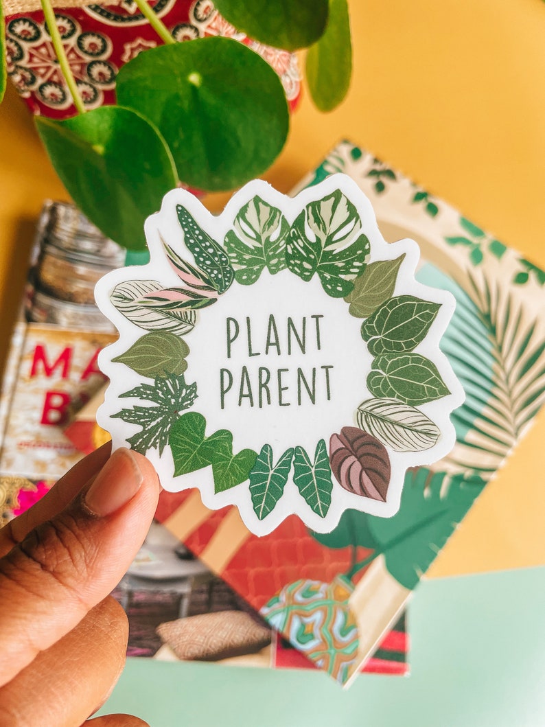 Plant parent sticker, vinyl sticker, laptop decal, water bottle sticker, permanent sticker, gift for, for plant mom, plant dad, plant parent image 4