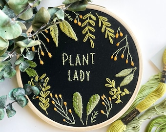 Plant lady embroidery kit, DIY embroidery, gift for plant mom, DIY embroidery kit, gift for her, Plant embroidery Kit, plant mom kit for her