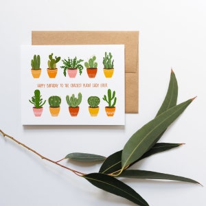 Plant birthday card, birthday card, for her, for plant lady, blank greeting card, mom birthday card, for plant lover, birthday greeting card image 2
