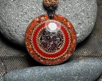 Orgonite Pendant Root Cakra (tensor Sacred & empowerment Cubit)