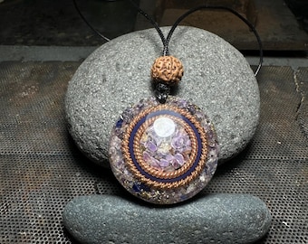 Orgonite Pendant Seventh chakra (tensor ring sacred & empowerment cubit)