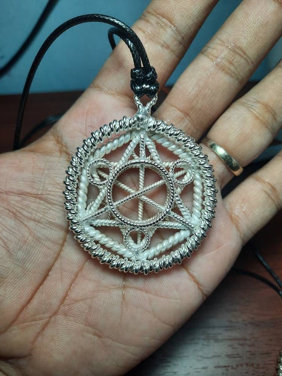 Metatron Cube Tensor Ring Generator Pendant silver Plating | Etsy