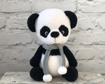 Cute panda plush Knitted panda bear Panda bear gifts