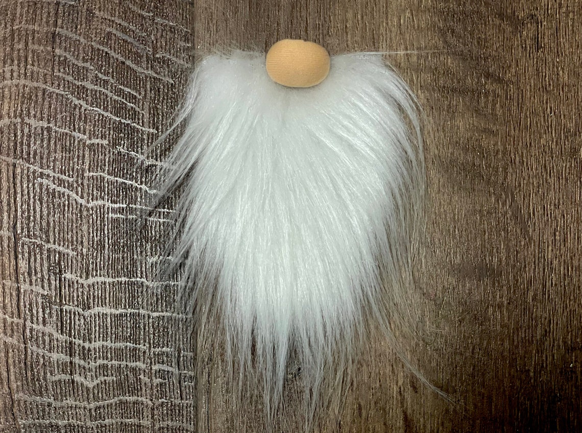 5x Pre Cut Gnome Beard White Faux Fur Beards White Gnome Beard Faux Fur