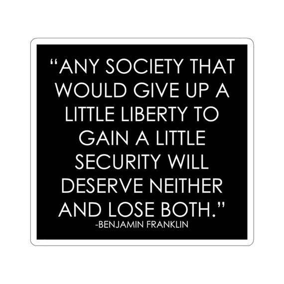 Ben Franklin Security Quote Sticker Vrijheid En Veiligheid Benjamin Franklin Quote | Etsy België