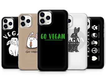 Vegan Phone Case Rabbit iPhone Cover fit for iPhone 15 Pro Max, 14 Plus, 13, 12, 11, XR, XS & Samsung S23, S22, A54, A53, Pixel 8, 7