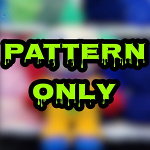 May include: Green text on a black background that reads "PATTERN ONLY". The text has a dripping effect, as if it is melting.