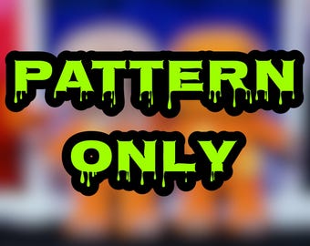 Peut inclure: Un design graphique présentant le texte PATTERN ONLY en vert citron vif. Les lettres ont un effet liquide dégoulinant sur le bas et sont entourées d'un contour noir, le tout sur un fond flou aux tons orange et bleu.