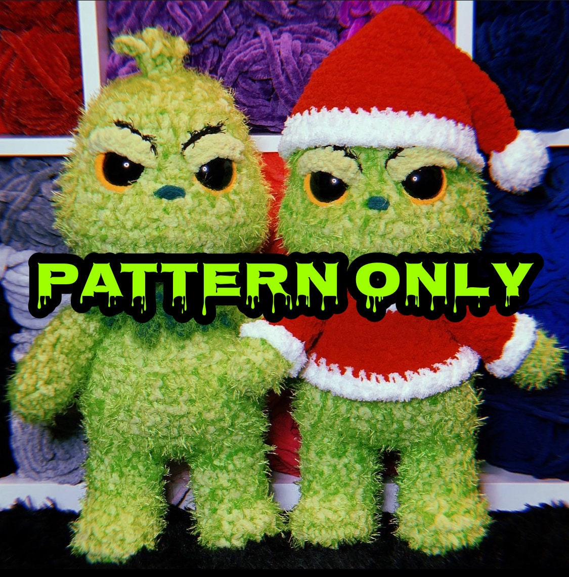 Grinch Grande Peluche/Mascotte de Noël Brillante 50 cm