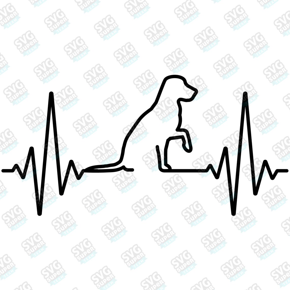 Dog Heart Beat SVG Electrocardiogram Pulse Dog Digital - Etsy