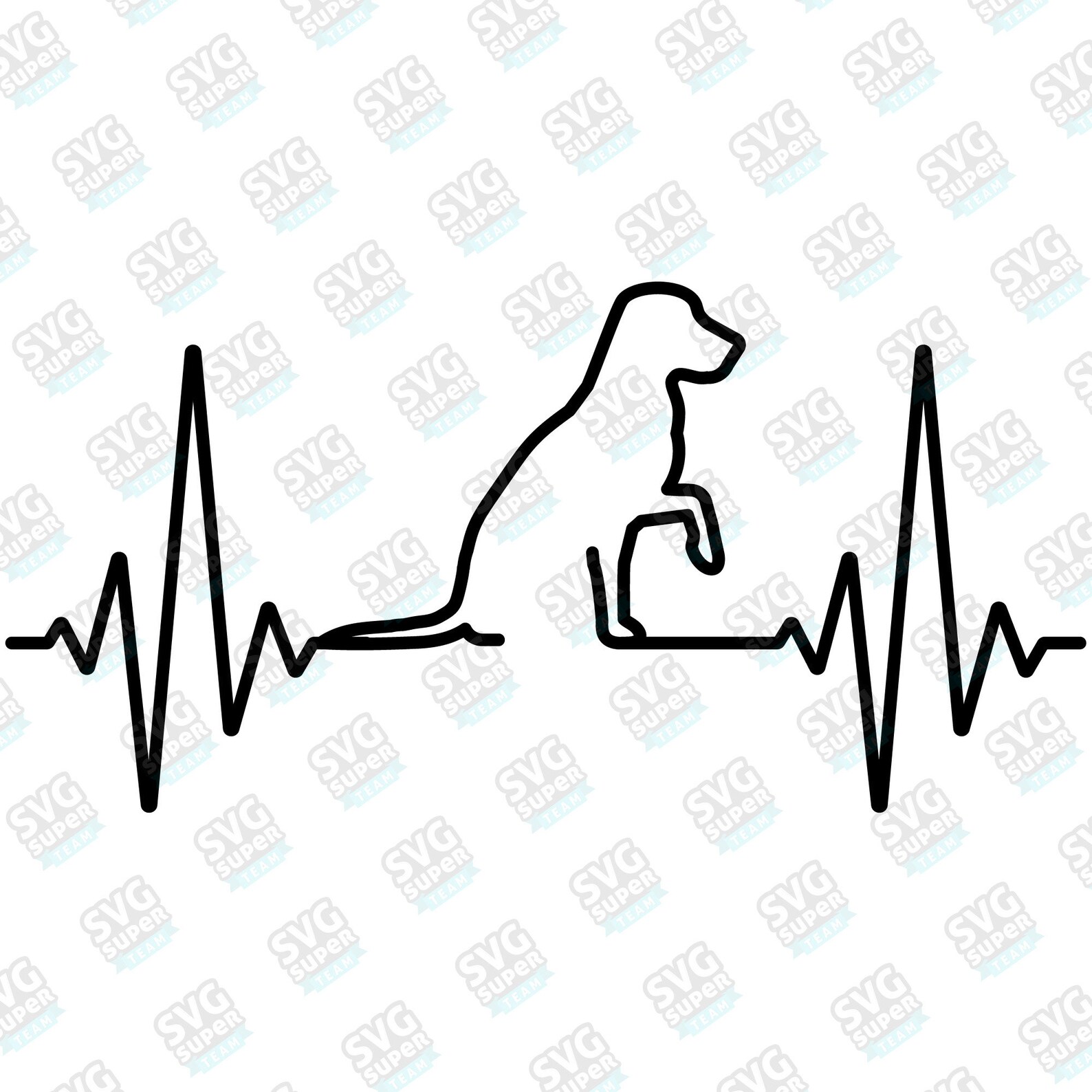 Dog Heart Beat SVG Electrocardiogram Pulse Dog Digital Etsy