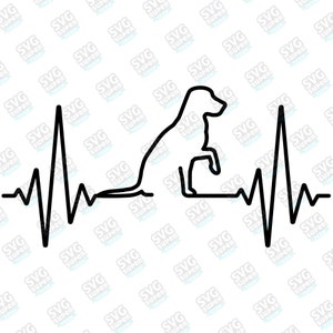 Hond hart beat SVG, elektrocardiogram puls hond digitale download bestand voor cricut, silhouet cameo, dxf, eps, hond moeder svg clipart