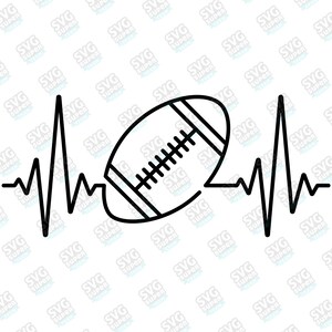 American football hart verslaan SVG, electrocardiogram pulse sports digitale download bestand voor cricut, silhouet cameo, eps, dxf, eps bestand