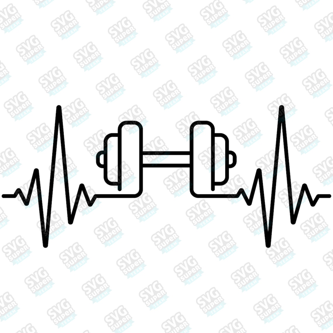 Gym Heart Beat SVG Electrocardiogram Pulse Gym Lover Digital Etsy