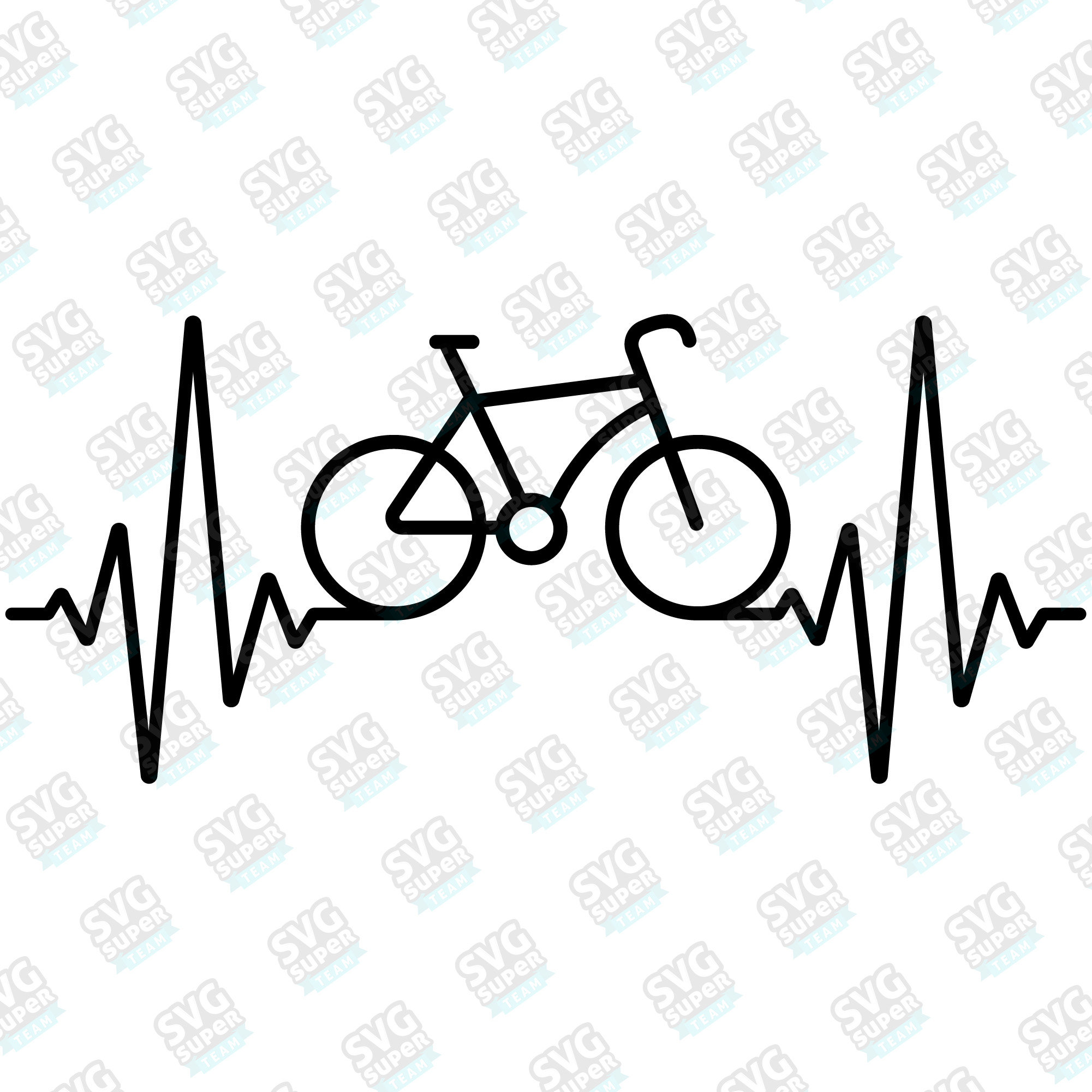 Bike heart beat shirt SVG biking electrocardiogram pulse Etsy
