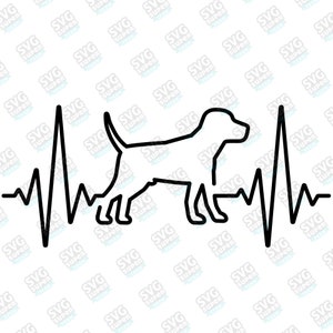 Hond hart beat SVG, elektrocardiogram puls hond digitale download bestand voor cricut, silhouet cameo, dxf, eps, hond moeder svg clipart