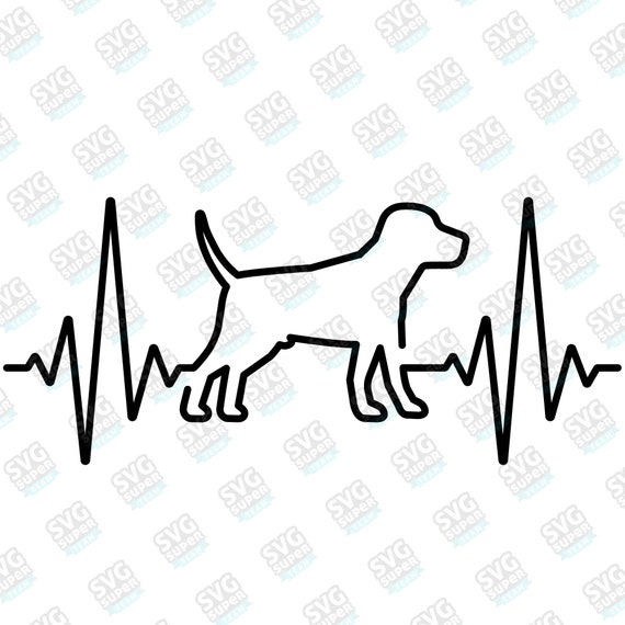 Dog Heart Beat SVG Electrocardiogram Pulse Dog Digital Etsy