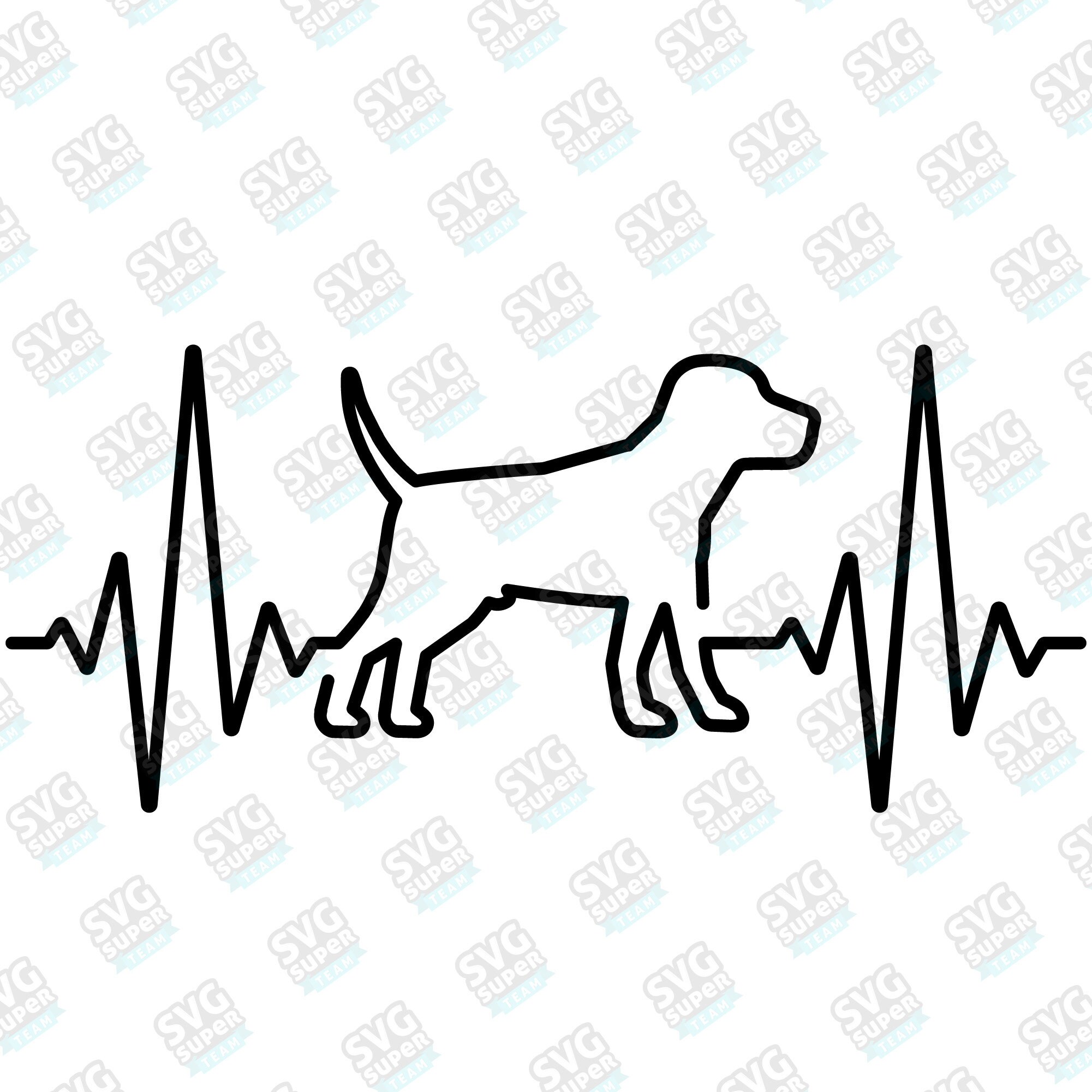 Dog Heart Beat SVG, Electrocardiogram Pulse Dog Digital Download File