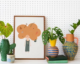 affiche | Koko in de tuin | illustratie | minimalistisch | kinderkamer