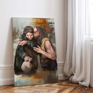 Jesus Kissing His Mother Mary - Passion Of The Christ Canvas Print from Original Painting
