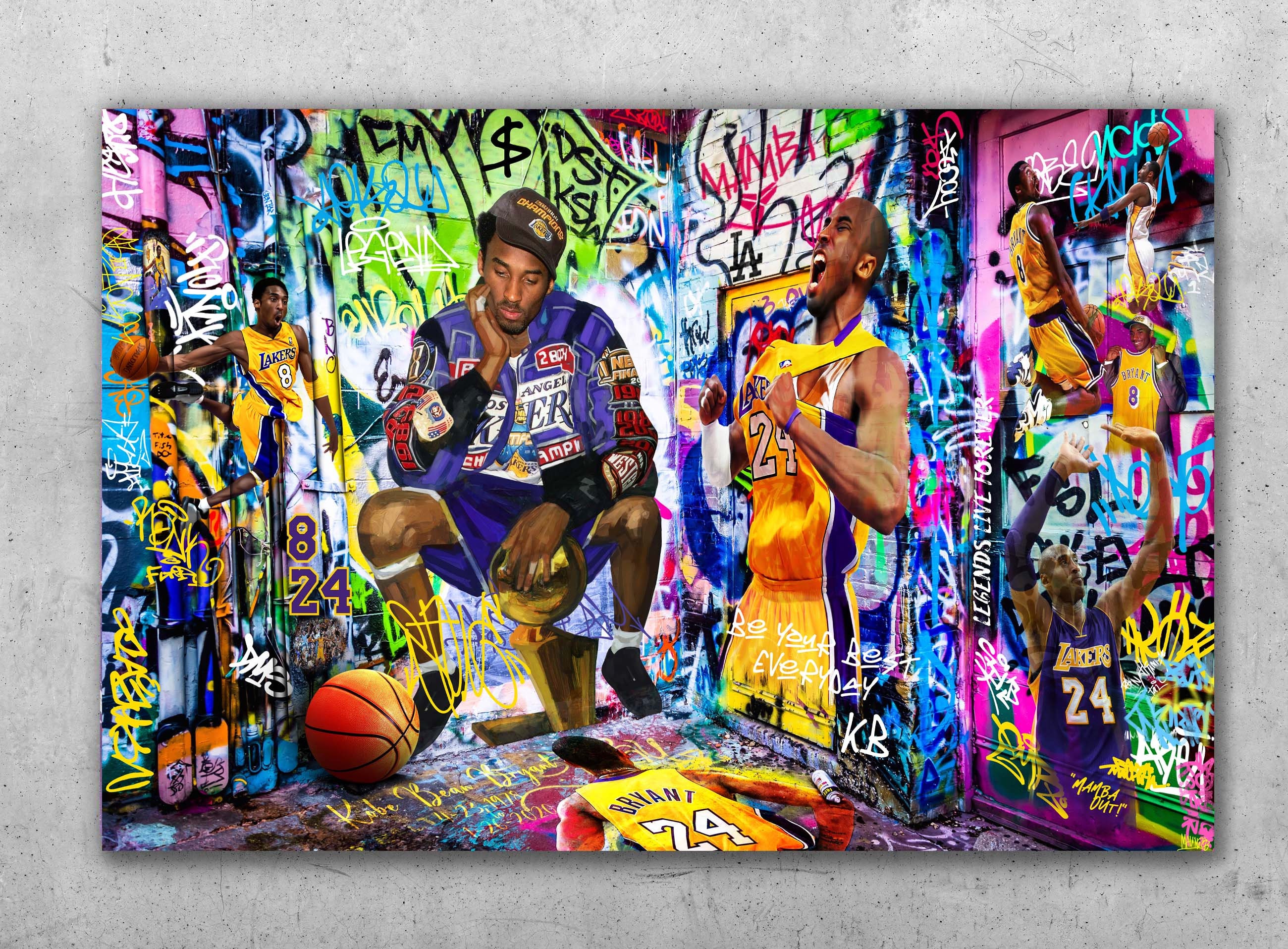 Kobe Canvas Wall Art Poster Kobe Gigi Legendary Basketball Player Posters  Inspirational Sports Superstar Oil Painting Posters Modern Room Wall Decor