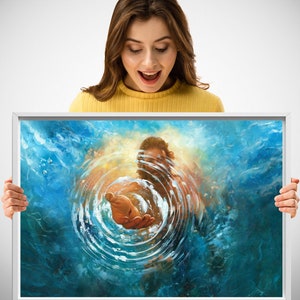 Jesus Saves Water Painting